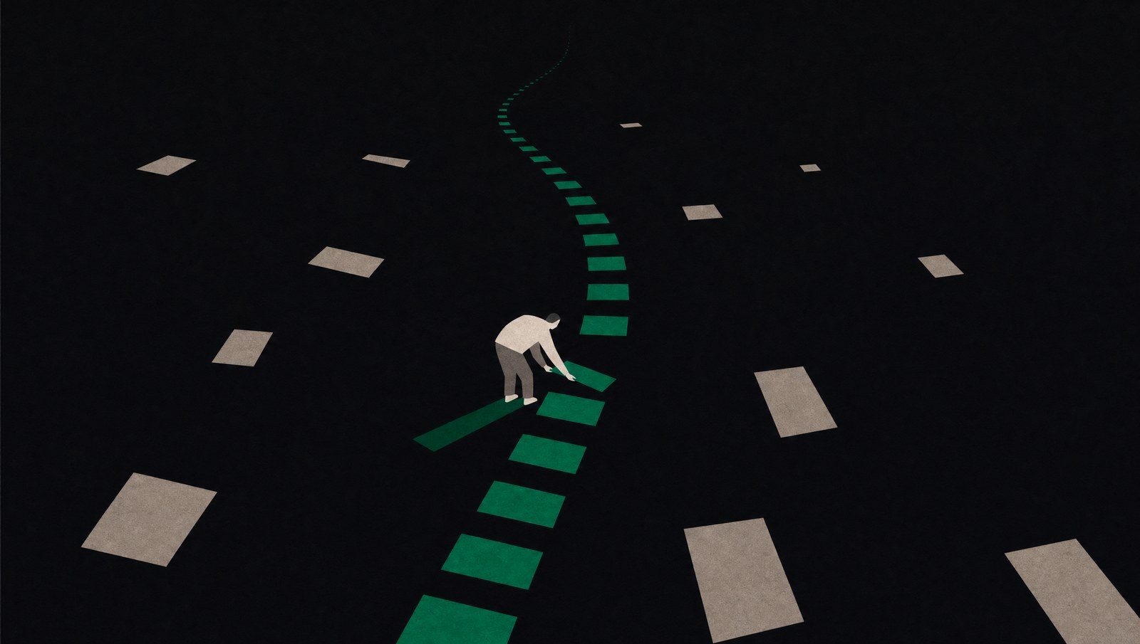The path, laid one piece at a time